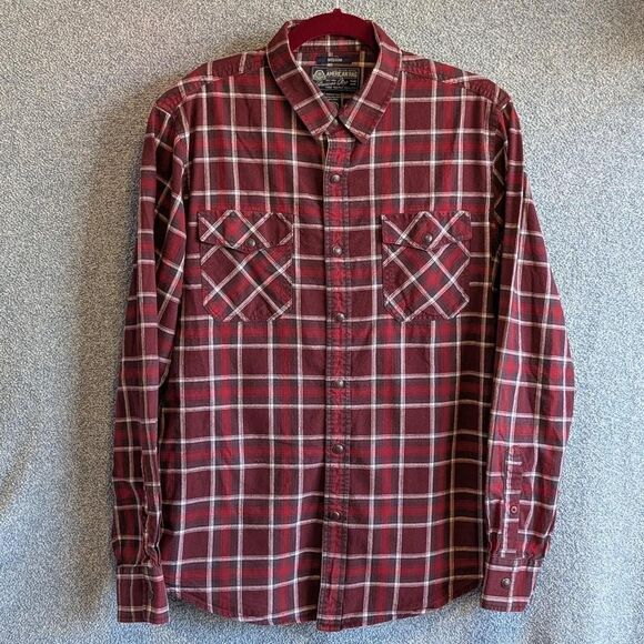 American Rag Other - Red Plaid Cotton Flannel Men's Size Medium Long Sleeve Shirt American Rag
